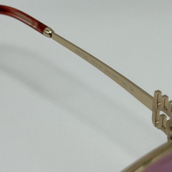 BRAND NEW MIU MIU MU54ZS ZVN50D Pale Gold/Dark Pink Mirror Women Sunglasses main image 6